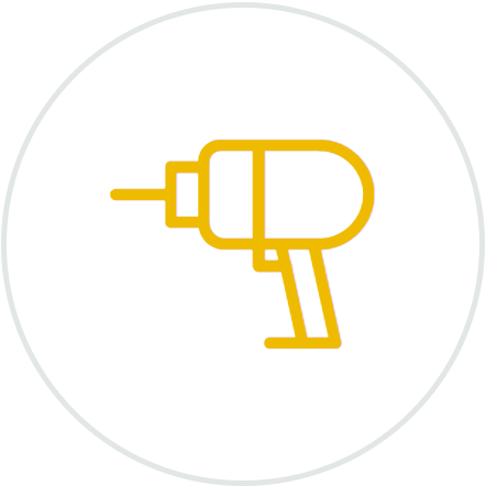 Bohrer Gelbes Icon eines Bohrers