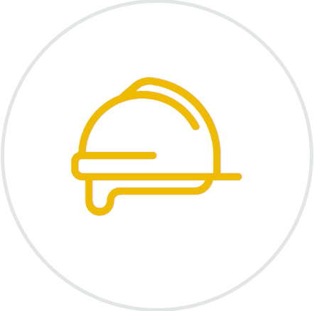 Helm Gelbes Icon eines Helms