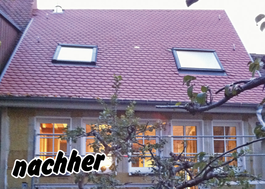 Nachher-Ansicht einer Dachsanierung von Holzbau Bauer